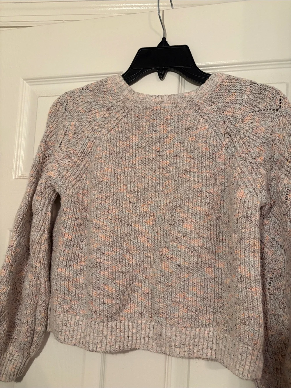 Old Navy Heathered Pink Speckled Cable Knit Sweater
